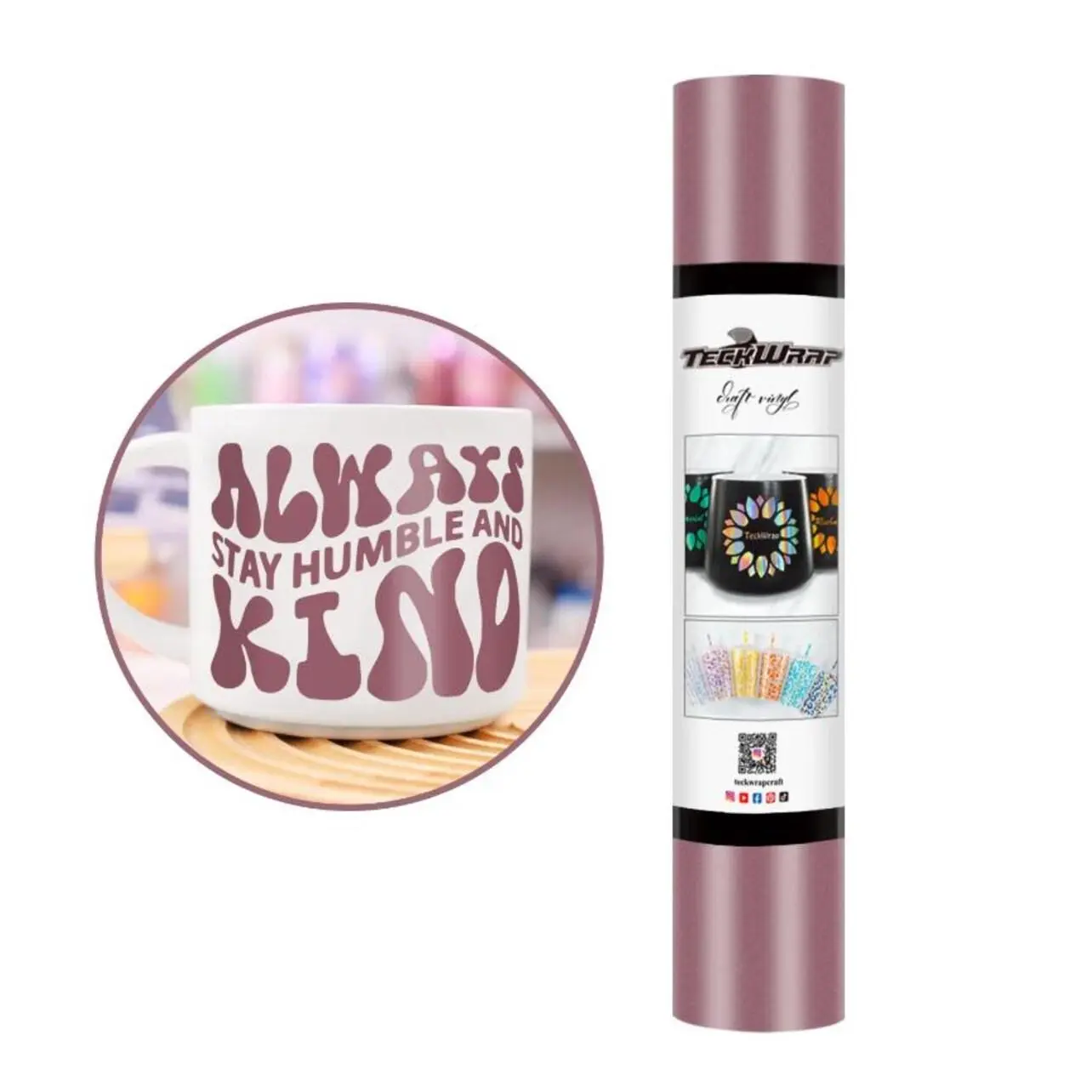 Teckwrap Dusty Matte Adhesive Craft Vinyl 12" x 5' roll Decoration Sticker Art Materials