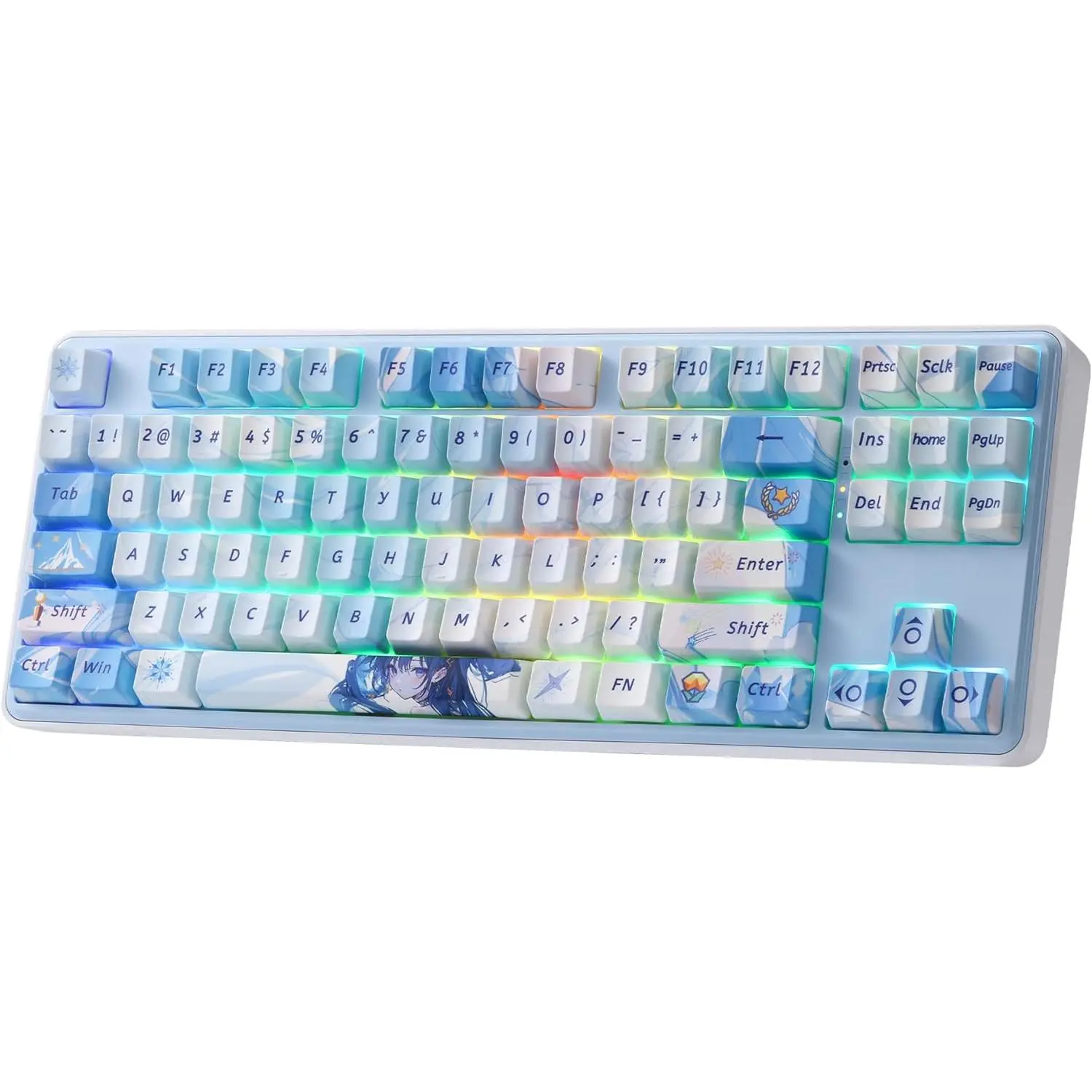 Redragon K707 PRO SE 80% Wireless Gasket RGB Gaming Keyboard, 3-Modes 87 Keys TKL Anime Mechanical Keyboard w/Hot-Swap Socket, Dye-Sub PBT Keycaps & 5-Layer Noise Dampening, Custom Linear Switch,back to school,back to school haul