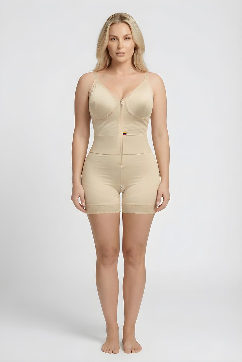 Fajas Colombianas shapewear for Women Tummy Control Butt Lifter Shaper with Zipper Crotch detachable shoulder strap