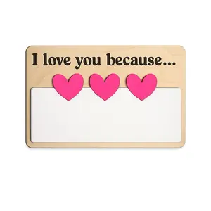 I Love You Because Sign – Engraved Magnetic Dry Erase Board with Marker – Romantic Gift for Couples, Valentine’s Day Decor