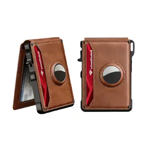 Men's Minimalist Bifold Wallet with AirTag Slot & RFID Blocking – Pop-Up Quick-Access Card Holder (8 Cards + Cash), Carbon Fiber Gift Wallet AirTag Not Included