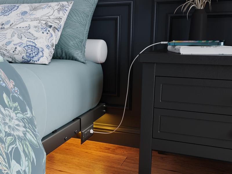 Yitahome Floating Bed Frame Full/Queen/King Size, LED Bed Frame with Charging Station, Metal Platform Full Bed with Heavy Duty Steel Slats Supports, No Box Spring Needed, Easy Assembly