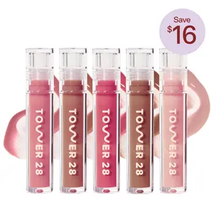 Tower 28 Beauty Milky Lip Set - Makeup, Blend, Nourishing, Sensitive, Glossy Cosmetic in Clear Bottle Matte Lipstick Lipgloss Tower 28 Beauty Milky Lip Set - Makeup, Blend, Nourishing, Sensitive, Glossy Cosmetic in Clear Bottle Matte Lipstick Lipgloss