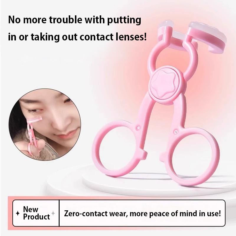 Daily Contact Lens Insertion & Removal Tool with Pink and White Components for Easy Use Applicator and Removal Device