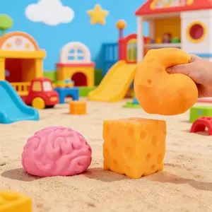 Soft and Cute Cheese Blocks - Yellow Plastic Stress Relief Toy with Squeezing Function, Perfect for Playing and Relaxing. Cheese decompression toys, relieve stress, surprise unboxing, suitable for various holiday gifts