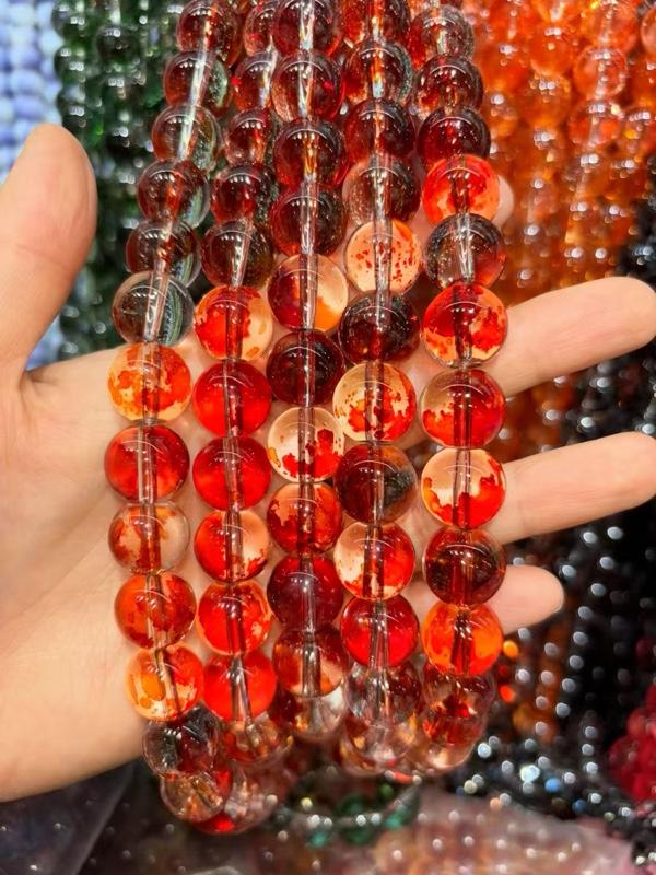 【A001 】DIY 14mm 40pcs Glass Beads Regular Crystal Beads Natural Semi-finished Versatile Bracelet Necklace Making Beads Making