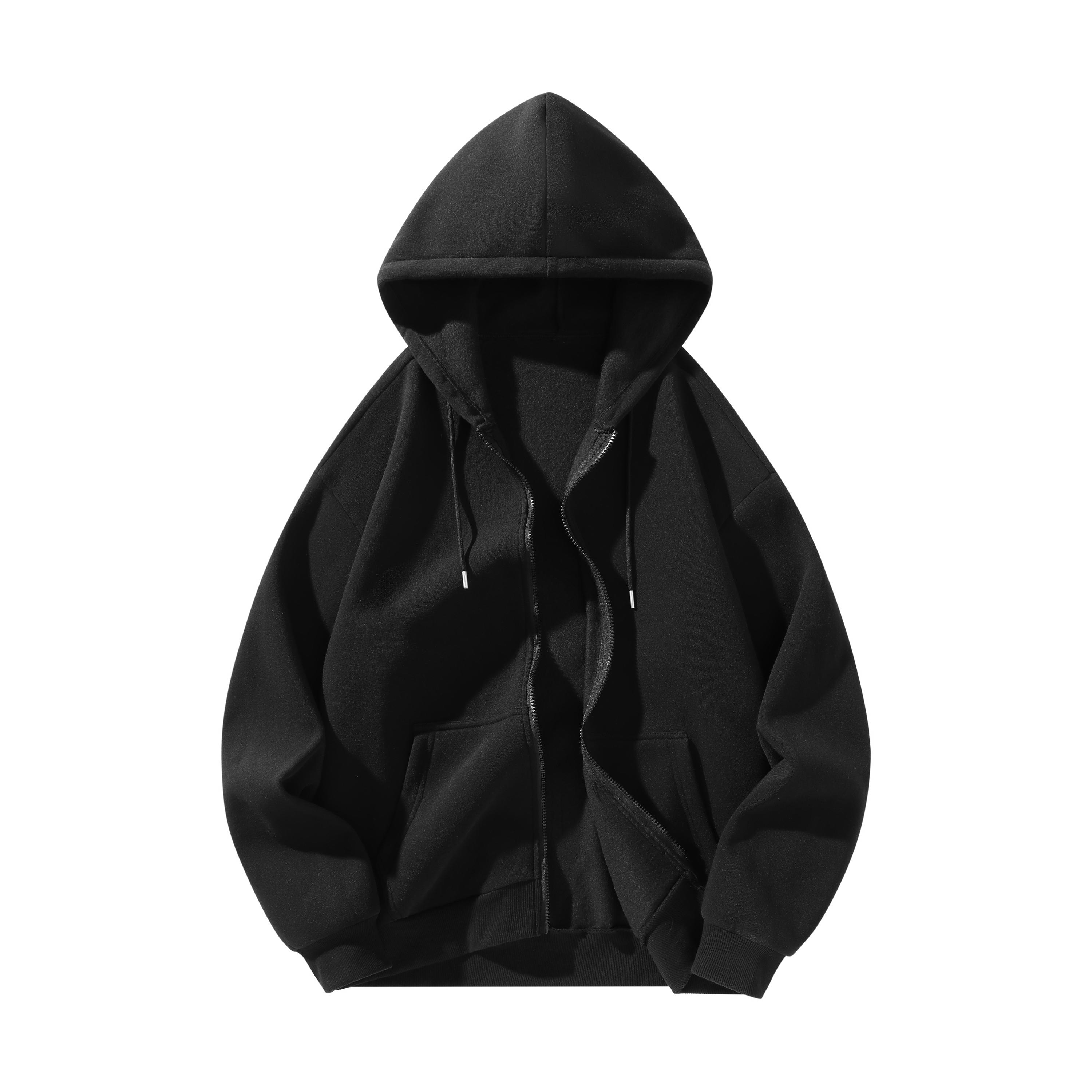 2-Pack Vintage Grunge Retro Zip-Up Hooded Lightweight Outerwear for Men — Loose Fit Hooded Jackets, Skater/Hip Hop Style, Basic Streetwear, suitable for outdoor training and everyday casual wear