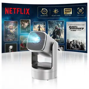 2026 Portable Outdoor Projection Gimbal Projector with 1080p Autofocus & High-Energy Battery for Camping Home Bedroom Office Car Screen