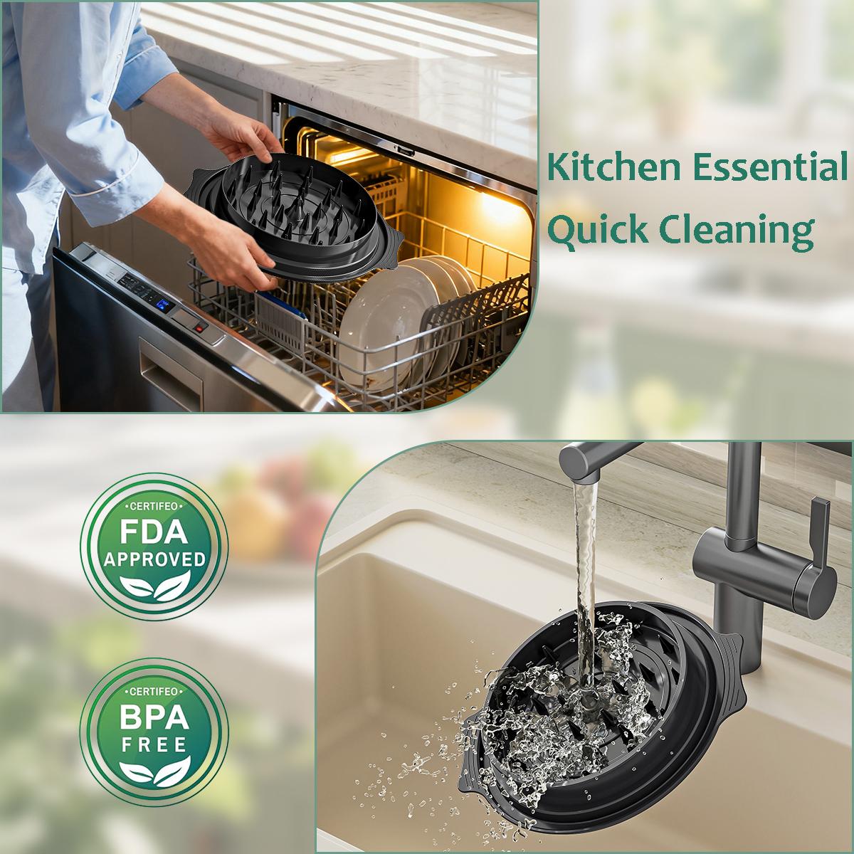 2026 Easter Gift, Large Chicken Shredder Tool with Visible Lid, Anti-Slip Ergonomic Handle, BPA Free Dishwasher Safe Kitchen Gadget for Family Cooking, Elegant Black Meat Shredder for Pork/Beef/Vegetables