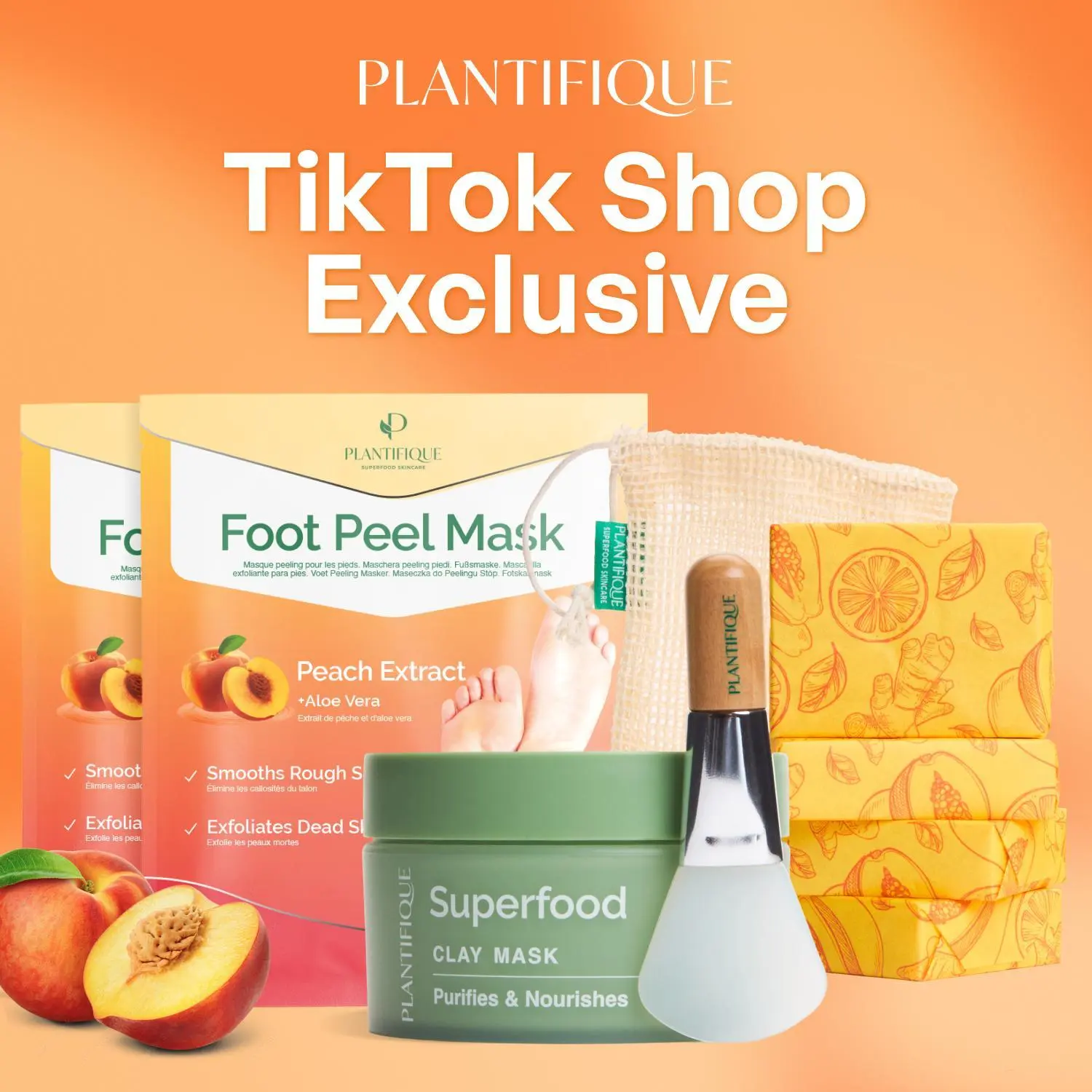 [PLANTIFIQUE Official Shop] Full-Body Glow Bundle – Foot Peel Mask, Kojic Turmeric Brightening Soap Bars & Superfood Clay Mask | Complete Exfoliation, Dark Spot Care, Pore Detox & Radiant Skin Self-Care Routine Korean Hyaluronic Acid Oil Control