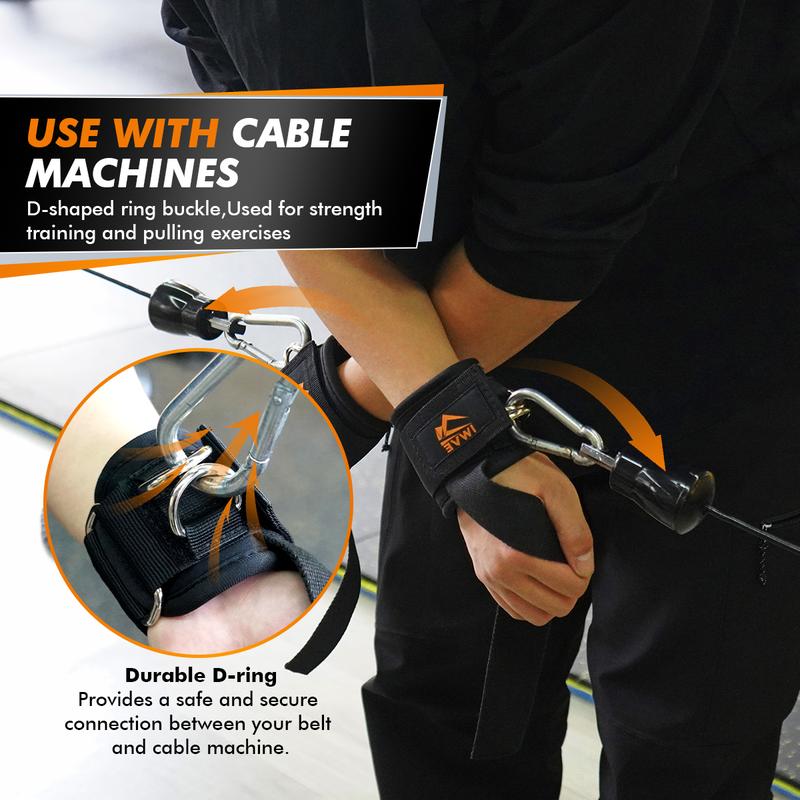 IWVE Secure Double-Loop Steel D-ring Padded Wrist Straps 16 Inches Versatile Training Tool