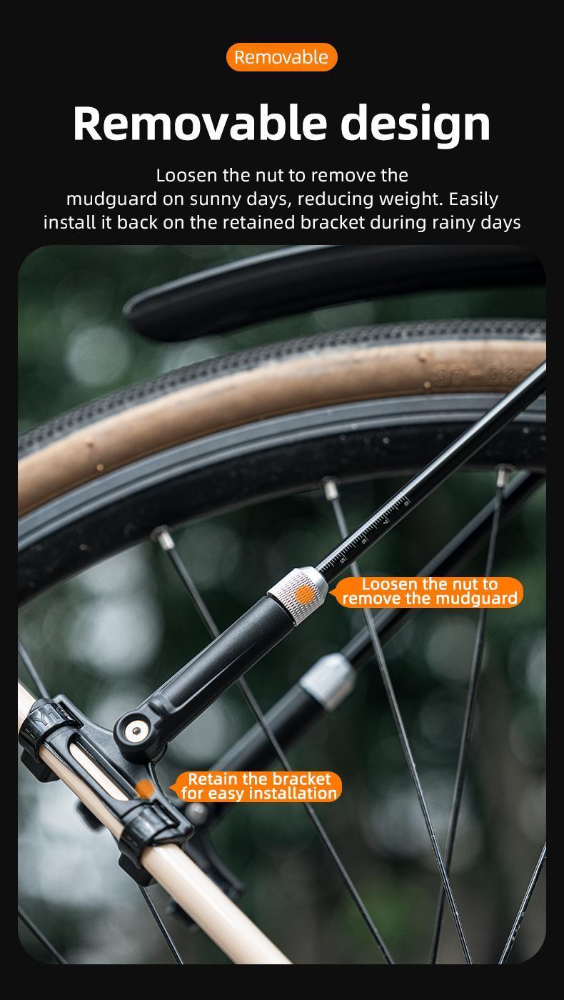 Rockbros Bike Fender Universal Front And Rear Dust Proof Quick Release Touring Bike Durable Removable Bicycle Fender