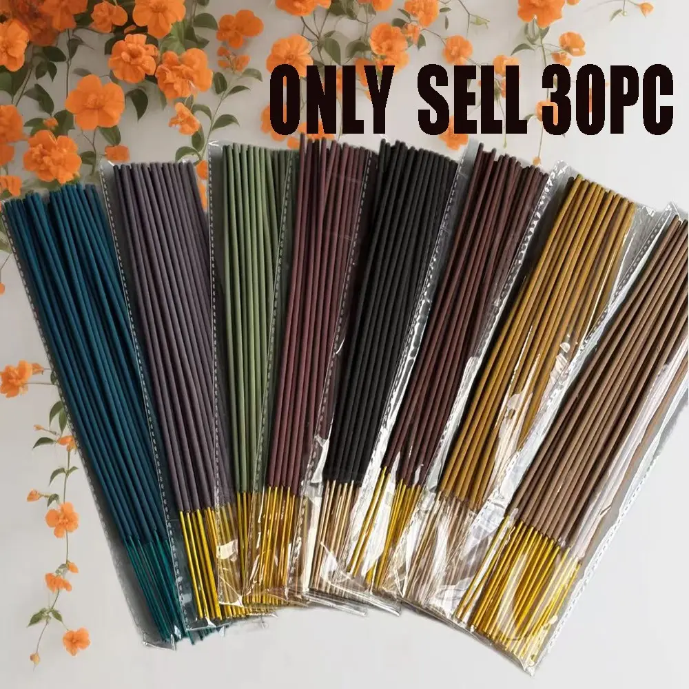 Set of 30 Incense Sticks Scented with Sage, Lavender, Pine Needle, Coconut, Cherry Blossom, Musk, Lemongrass, Mint, Home Decor, Office, Yoga, Meditation, Home Fragrance