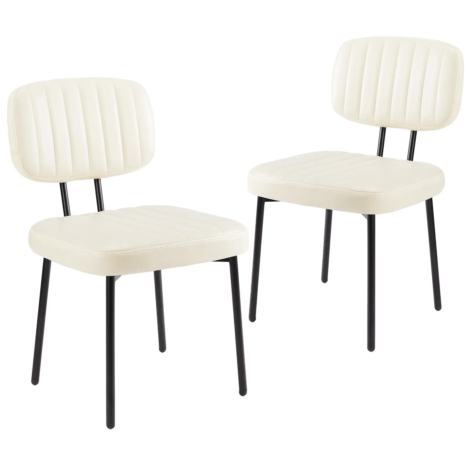 Sweet Furniture S Upholstered Modern Dining Chairs Set of 2 - Ergonomic, Back-Friendly, Comfy Faux Leather Cushion Seat Chairs with Metal Legs for Kitchen, Dining Room Accent Use, Ergonomic Chair,dorm essentials,home decor