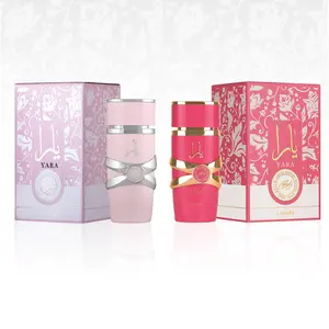 Lattafa Yara pink+red Perfume for Ladies Set 3.4oz 100ml 1.0oz 30ml 1.7oz 50ml Floral Chypre Scent Elegant Design Aromatic Amberwood Fragrance