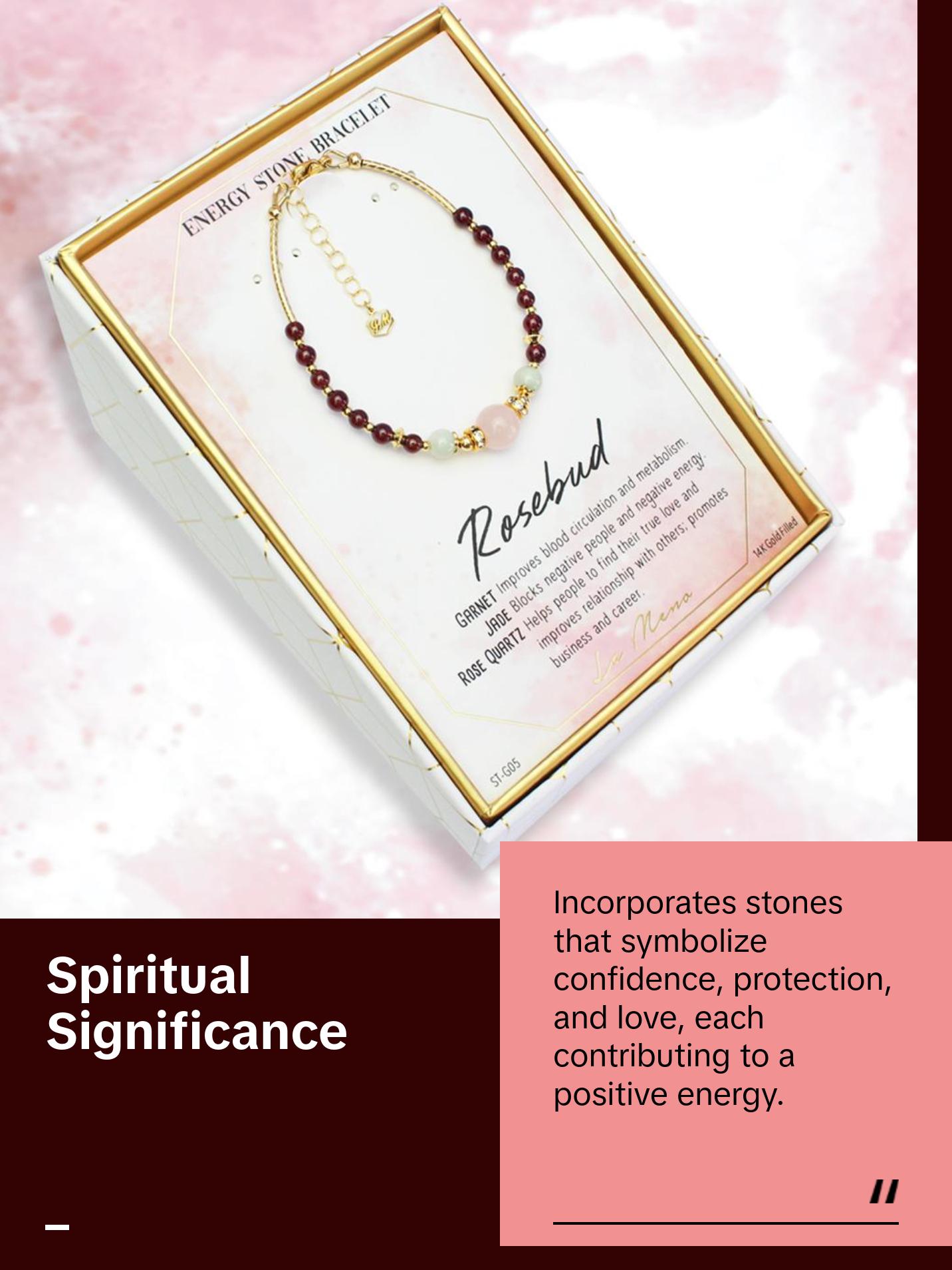 Rosebud Bracelet | Made with Garnet, Jade, and Rose Quartz