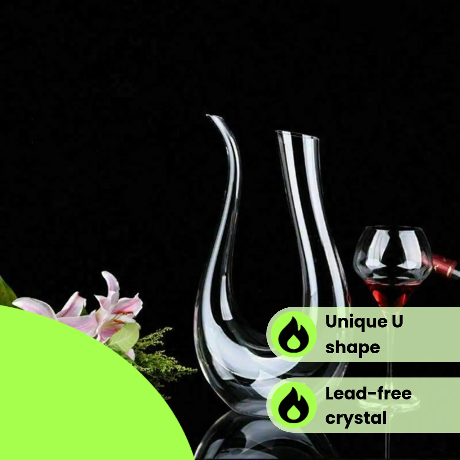 Crystal U-shaped 1500ml Wine Decanter Crystal U-shaped 1500ml Wine Decanter