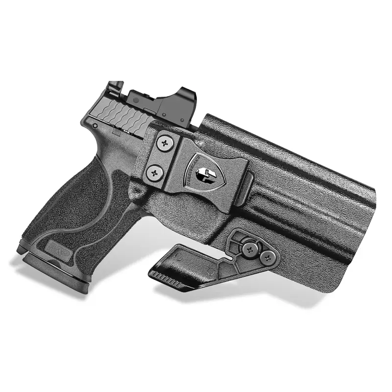 WARRIORLAND IWB .08" Kydex Concealed Holster, Custom Fit for S&W M&P 9 M2.0 Competitor - Waterproof with Optic Cut, Open Muzzle, & Adjustable Cant - Right Hand, Claw, Retention, Full-Length Sweat Guard