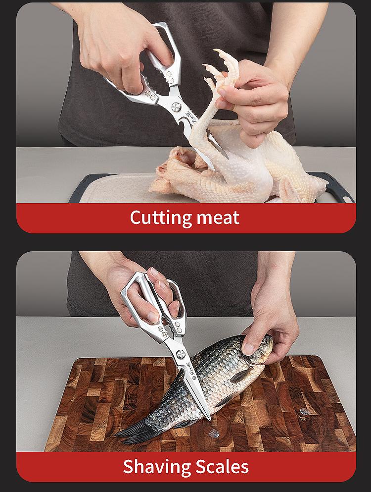 2-Pack Heavy Duty Kitchen Scissors – Stainless Steel, Rust-Resistant, Comfortable Grip for Daily Cooking