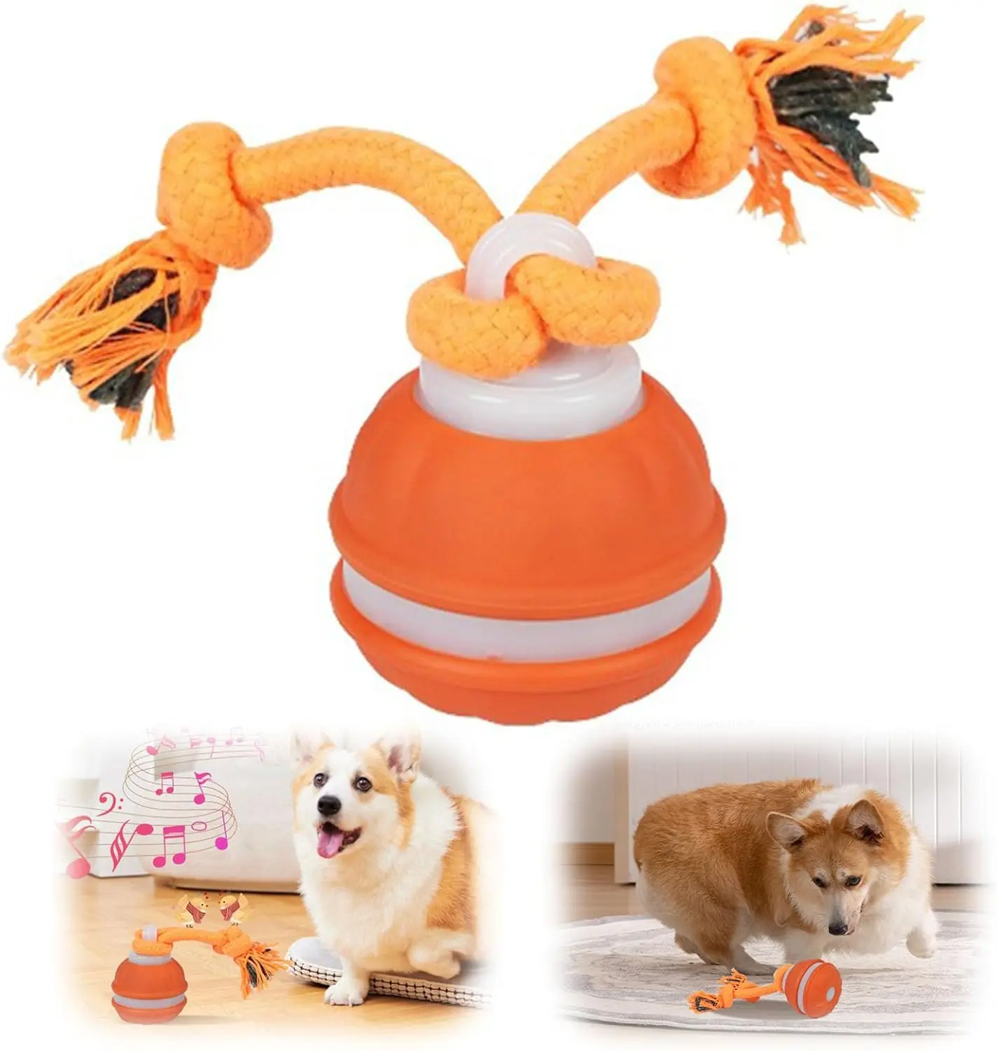 Interactive Dog Toys with Motion Activated, Squeaky Dog Toy Active Rolling Ball, Ball for Daily Training,Used for cats and dogs, pet accessories, cute pet toys(2.95*2.95*4.33inch)
