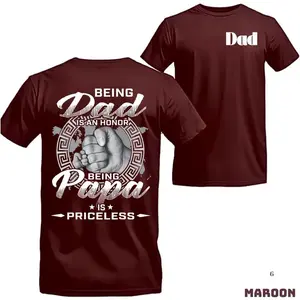 Dad T-Shirt - Motivational Graphic with Fist and Bold Text, Honor and Priceless Design, Ideal for Proud Fathers and Grandfathers - Unisex Menswear Tops