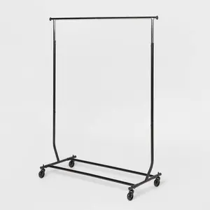 Heavy Duty Garment Rack - Brightroom: Metal Frame, Rolling Clothing Storage, 101.2 lb Capacity, 75.39" Width, Black