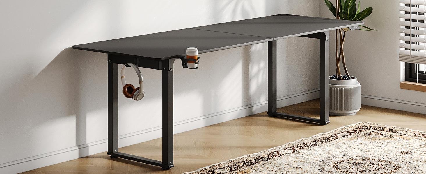 【SPRING GLOW UP】ONBRILL Height Adjustable Electric Standing Desk 71x32 Inches Rectangle Sit Stand Up Desk with Dual Motorand Memory Preset Home Office Computer Desk