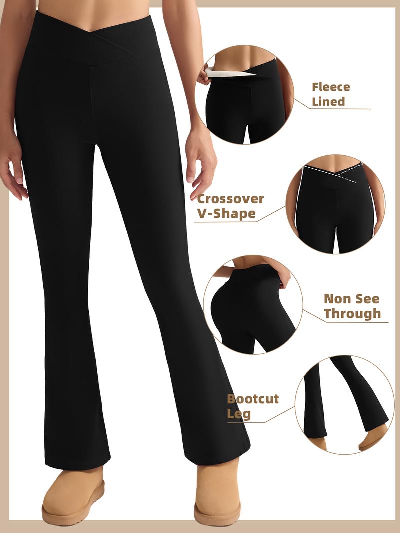 【Local shipping 】CHRLEISURE 3PCS Thermal Thick FLeece Lined Leggings for Cold Winter Warm, High Waist Women's Cozy Workout Wear Fleece Pants for Yoga Riding Casual Wear  Tights