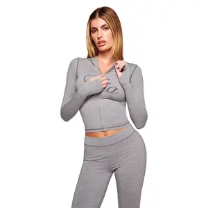 BLARE JERSEY HOODIE - GREY : HEATHER GREY BLARE JERSEY HOODIE - GREY : HEATHER GREY