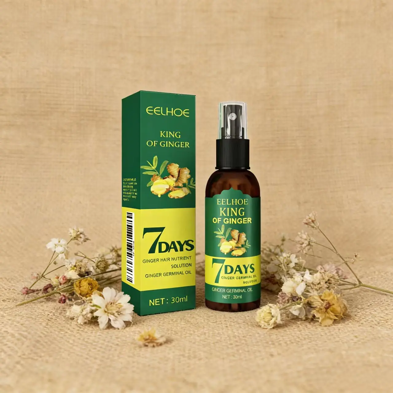EELHOE Ginger Hair Spray (30ml Boxes) Strengthening Hair, Massaging Scalp, Hair Quality Repair, Hair Care Liquid