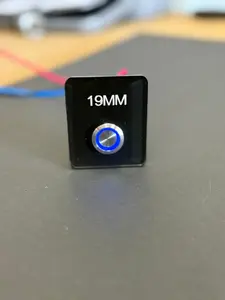 19 MM 3/8 Threaded Barrel Switch Blue Latching ON-OFF