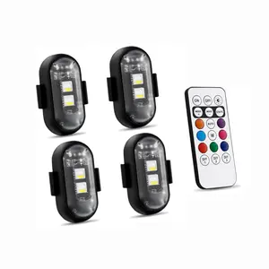 Wireless Remote RGB LED Aircraft Strobe Warning Light for Car Bike Motorcycle Decoration