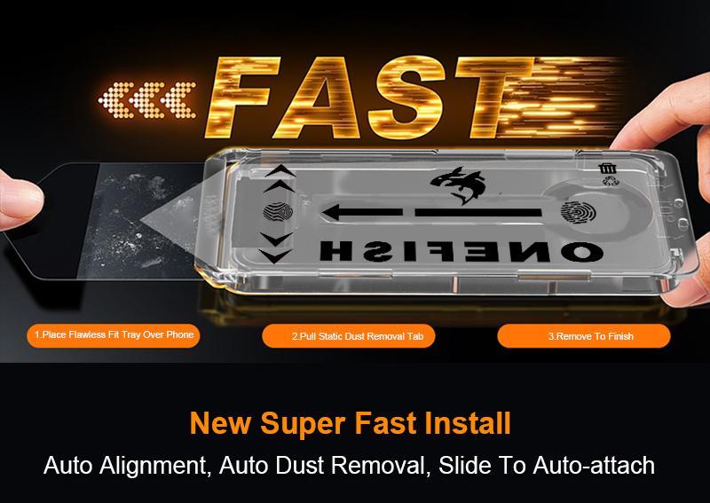 One Fish Screen Protector 2 Pack for iPhone & Samsung Privacy Protection  Dust Free Crystal Clear  Scratch-Resistant