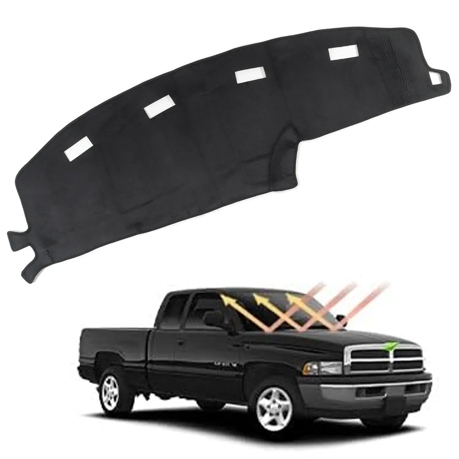 Canvcle Non-Slip Synthetic Soft Polyester Dashboard Cover Mat for Dodge Ram 1500/2500/3500 (1994-1997) - Automotive Interior Accessory with UV Protection, Easy Installation, Scratch Prevention, Uv Rays