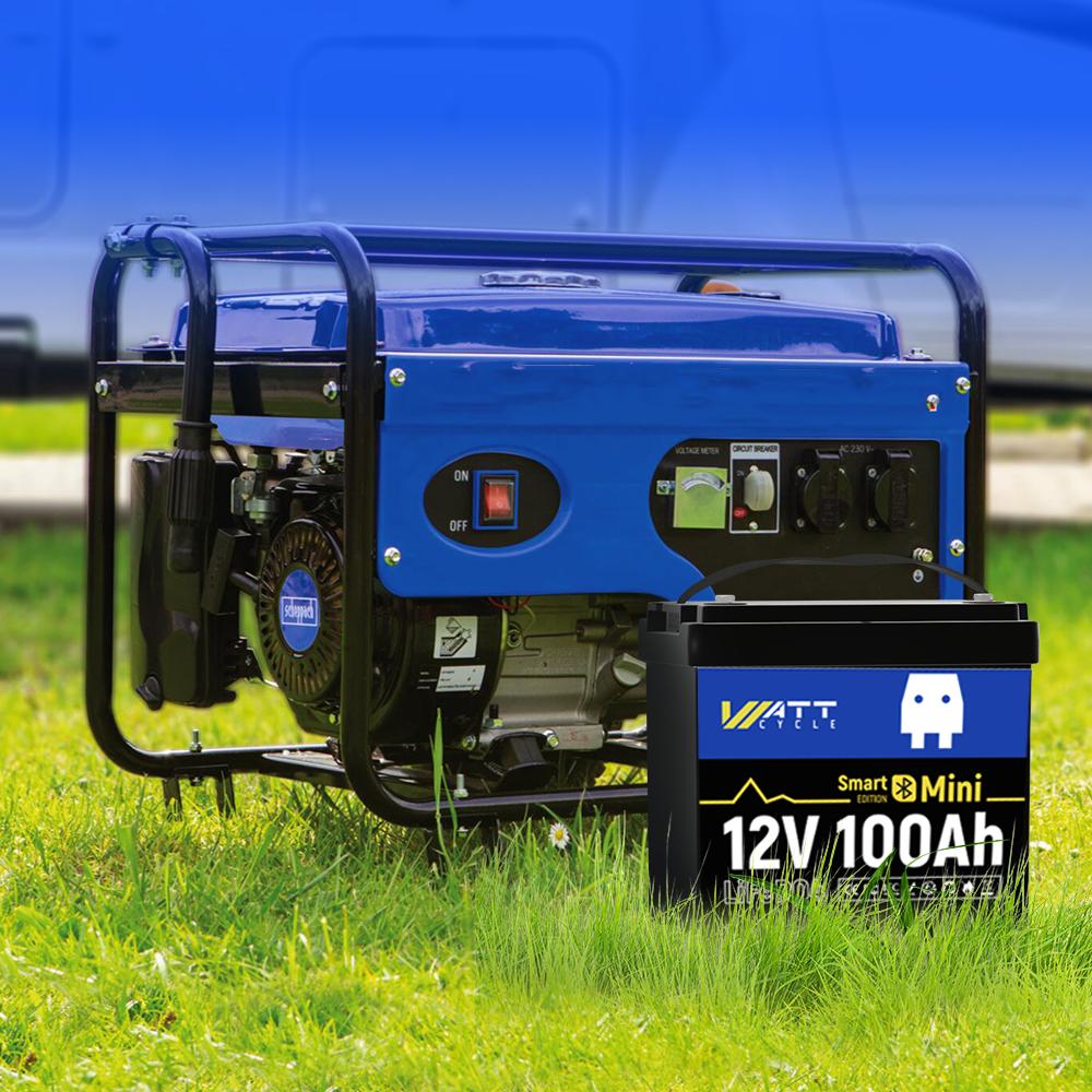 WattCycle 12V 100Ah Mini Bluetooth LiFePO4 Battery Group 22NF , Utilizing EV Grade A+ Cells,Lightweight Compact Power
