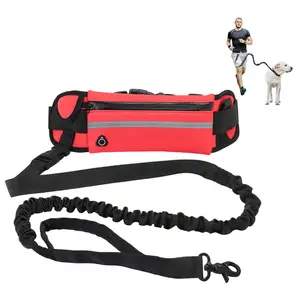 Hands Free Dog Leash for Running Walking  Leash with Waist Bag Retractable Elastic Belt Dog Traction Rope Pet Products