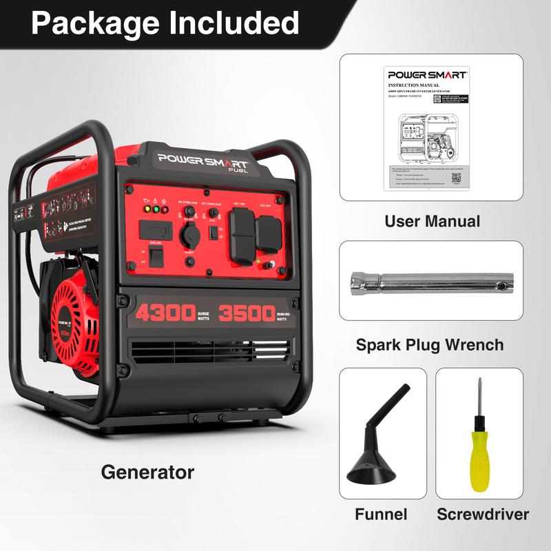 PowerSmart 4300-4500Watt Portable Inverter Generator, Gas Powered, Hurricane season, Lightweight and Emergency Backup, Camping, EPA Compliant(DB5041 DL5040 DB5041C)