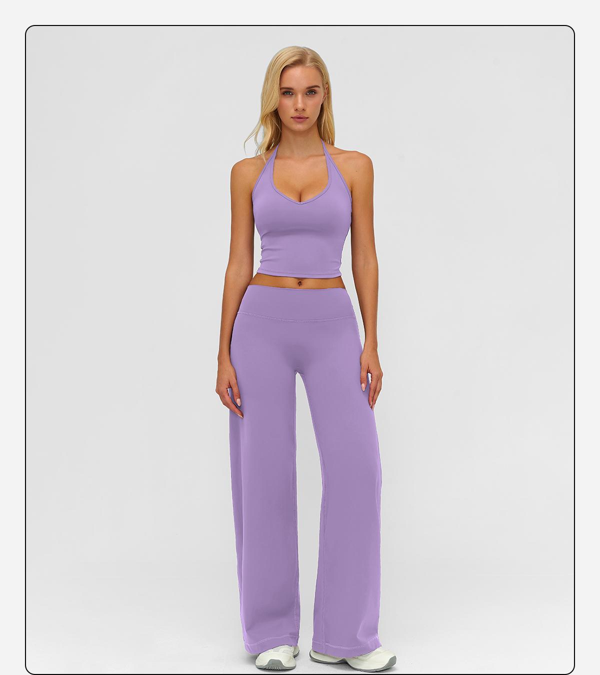 MFVIM Sporty Two-Piece Set Women’s Plain Crop Cami Top & Flare Leg Pants Sports Set, Sporty Casual Comfy Breathable Two-Piece Outfits for Yoga, Gym, Workout, Running, Gym Workout Clothes SpringStatements