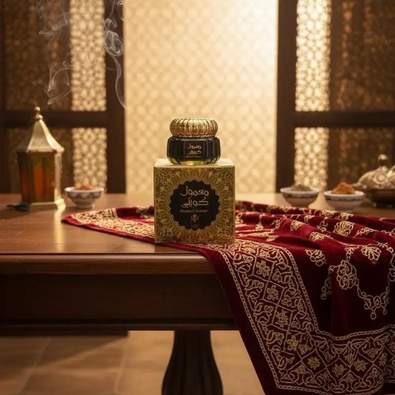 Kuwaiti Luxury Black Ma'amoul Bakhoor Incense - Authentic Sage Scent Blend, Exquisite Reusable Black and Gold Jar, Ideal for Majlis Use, Perfect Gift for Home Fragrance Enthusiasts Perfume Oil Scented
