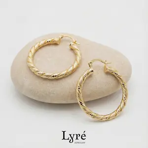 Seren 30mm Twisted Rope Hoop Earrings