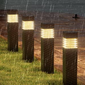 FLACCHI Solar Landscape Lights Outdoor 6 Pack Weather Resistant ABS Material IPX5 Waterproof Pathway Lights for Lawn Yard Decor Auto On Sensor