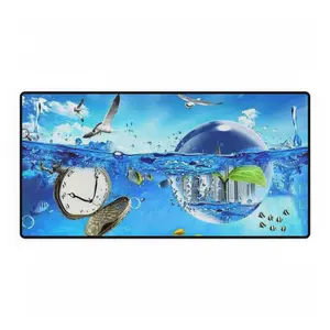 Frutiger Aero Ocean Inspired Desk Mat | Water-Themed Office Decor, Mouse Pad