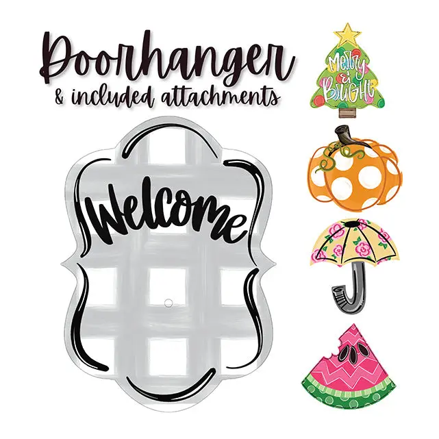 Door hanger - Interchangeable - 4 Seasonal Attachments included
