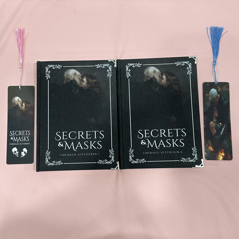 Secrets and Masks by Emerald_Slytherin Complete 2-Volume Hardcover Set - Deluxe Collector’s Edition with Metal Corners & Free Bookmarks - Dark Romance Fanfiction
