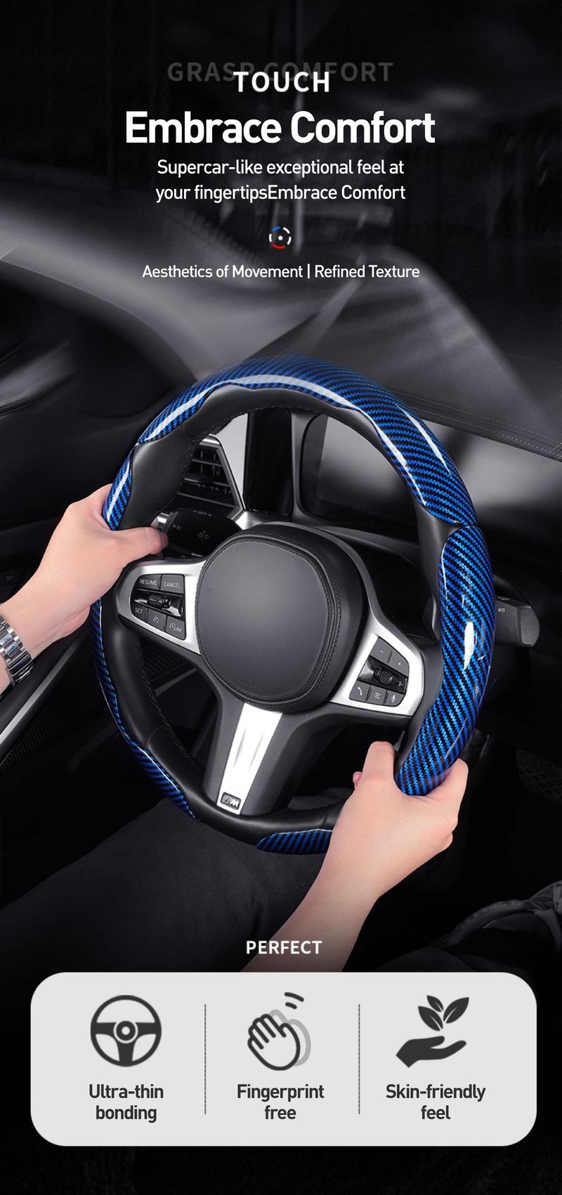 Car Steering Wheel Cover, Non-slip Design Steering Wheel Protector, Universal Car Steering Wheel Cover for 15 Inch, Decor Gadgets, Car Accessories, Men Gifts, Car Essentials, Vehicle, for Racing