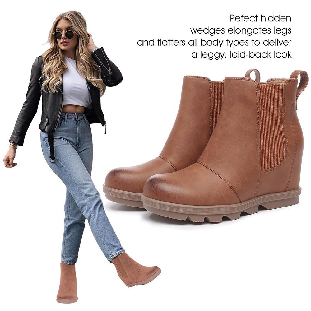 Athlefit Women's Wedge Boots Comfortable Ankle Wedge Booties boots  women winter boots Girl Footwear Casual Shoes Walking Shoes SpringStatements