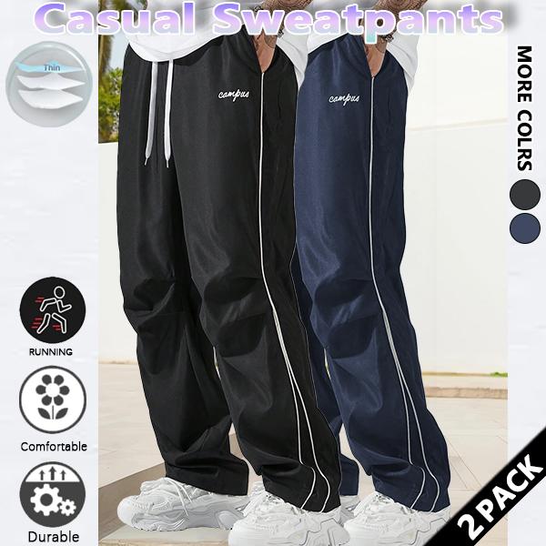 Loose Sports Pants Men's Trousers Grey Side Stripeswith Gold Accent Stripe Comfortable DesignAthleisure Style Bottoms Athletic Bottoms GymwearFitness Outfit