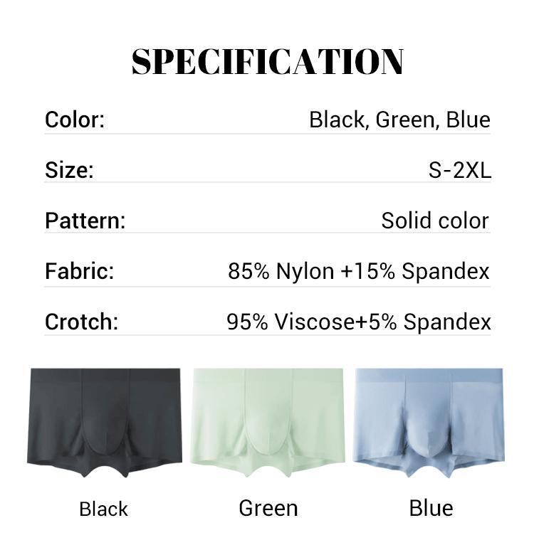 3-Pack Men's Ice Silk Boxer Briefs – Ultra Thin Cooling Breathable Underwear, Soft Stretch Comfortable Boxers for Everyday Wear