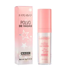 Glitter Powder Highlighter Makeup, Body Brightens the Natural Three-dimensional Face Blusher Patting Powder Highlighter (01# White moonbeam/ 02# Fairy Pinky)