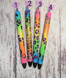 Rainbow leopard Pens | glitter gel pen | rainbow glitter pen | leopard print pen | neon pens | pen